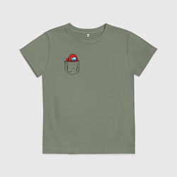 Футболка хлопковая детская Among us, цвет: авокадо