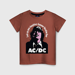 Футболка хлопковая детская ACDC, цвет: кирпичный