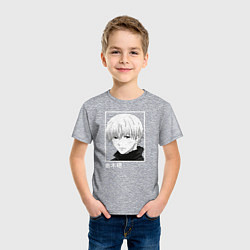 Футболка хлопковая детская Кен Канеки, цвет: меланж — фото 2