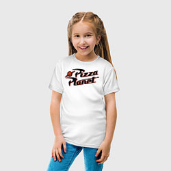Футболка хлопковая детская Pizza Planet, цвет: белый — фото 2