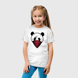 Футболка хлопковая детская Панда со шрамом, цвет: белый — фото 2