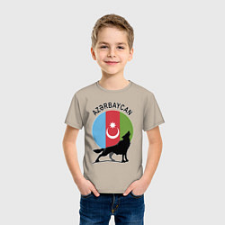 Футболка хлопковая детская Азербайджан, цвет: миндальный — фото 2