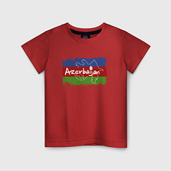 Футболка хлопковая детская Азербайджан, цвет: красный
