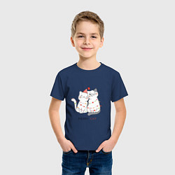 Футболка хлопковая детская Merry Cat, цвет: тёмно-синий — фото 2