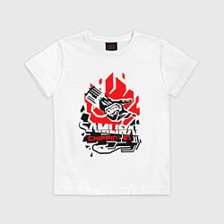 Футболка хлопковая детская CYBERPUNK 2077 SAMURAI, цвет: белый