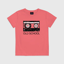 Футболка хлопковая детская OLD SCHOOL, цвет: коралловый