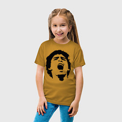 Футболка хлопковая детская Диего Марадона Барселона, цвет: горчичный — фото 2