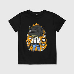 Футболка хлопковая детская PUBG, цвет: черный
