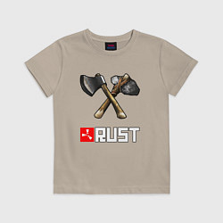 Футболка хлопковая детская RUST, цвет: миндальный