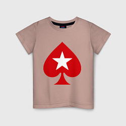 Футболка хлопковая детская Покер Пики Poker Stars, цвет: пыльно-розовый