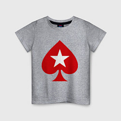 Футболка хлопковая детская Покер Пики Poker Stars, цвет: меланж