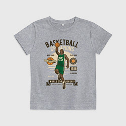 Футболка хлопковая детская Баскетбол, цвет: меланж