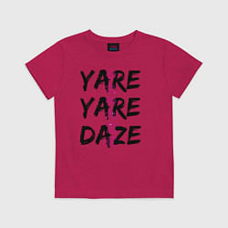 Футболка хлопковая детская YARE YARE DAZE, цвет: маджента