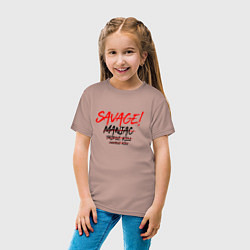 Футболка хлопковая детская SAVAGE !, цвет: пыльно-розовый — фото 2