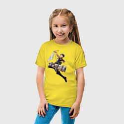 Футболка хлопковая детская Леви Атака Титанов Арт 03, цвет: желтый — фото 2