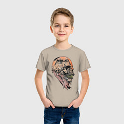 Футболка хлопковая детская Metallica art 04, цвет: миндальный — фото 2