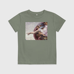 Футболка хлопковая детская Искусство, цвет: авокадо