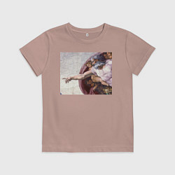 Футболка хлопковая детская Искусство, цвет: пыльно-розовый