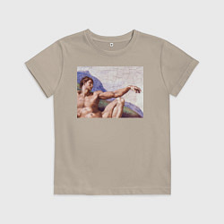 Футболка хлопковая детская Искусство, цвет: миндальный