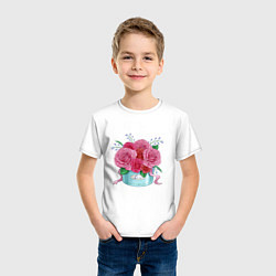 Футболка хлопковая детская Букет Роз, цвет: белый — фото 2