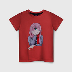 Футболка хлопковая детская Zero Two, цвет: красный