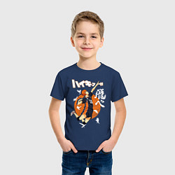 Футболка хлопковая детская ВОЛЕЙБОЛ!! HAIKYUU!!, цвет: тёмно-синий — фото 2