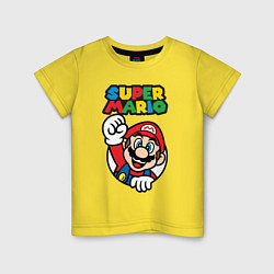 Футболка хлопковая детская Mario, цвет: желтый