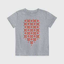 Футболка хлопковая детская Белорусская вышиванка, цвет: меланж
