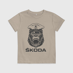 Футболка хлопковая детская Капитан шкоды Skoda Z, цвет: миндальный