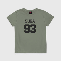 Футболка хлопковая детская BTS - Suga 93, цвет: авокадо