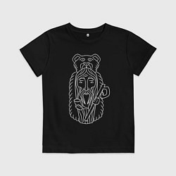 Футболка хлопковая детская Велес Бог Мудрости, цвет: черный