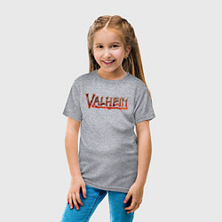 Футболка хлопковая детская Valheim огненный лого, цвет: меланж — фото 2