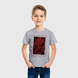 Футболка хлопковая детская Cyberpunk 2077 SAMURAI, цвет: меланж — фото 2