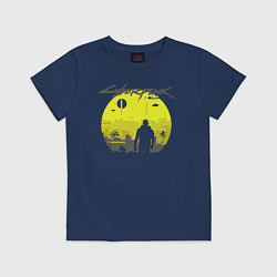 Футболка хлопковая детская Cyberpunk 2077 CITY, цвет: тёмно-синий