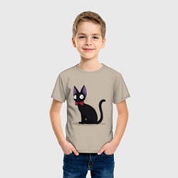 Футболка хлопковая детская Кот студии Гибли, цвет: миндальный — фото 2