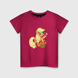 Футболка хлопковая детская Applejack, цвет: маджента