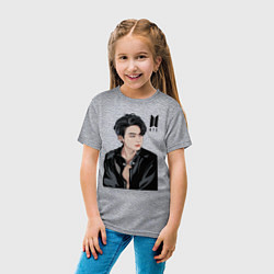 Футболка хлопковая детская BTS, цвет: меланж — фото 2
