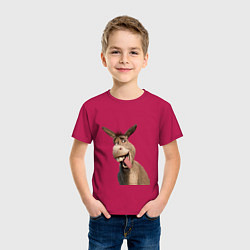 Футболка хлопковая детская Шрек: Осел, цвет: маджента — фото 2