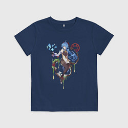 Футболка хлопковая детская Гань Юй, цвет: тёмно-синий