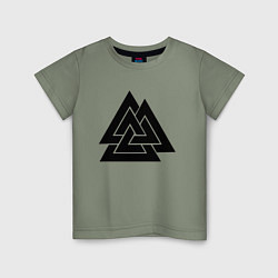 Футболка хлопковая детская Валькнут Valknut Z, цвет: авокадо
