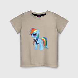Футболка хлопковая детская Pony - Rainbow Dash, цвет: миндальный