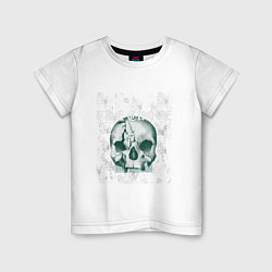 Футболка хлопковая детская Skull, цвет: белый