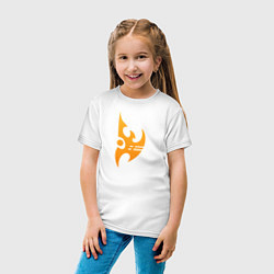 Футболка хлопковая детская Protoss logo Orange, цвет: белый — фото 2