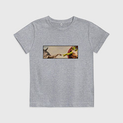 Футболка хлопковая детская Шрек: Сотворение ослика, цвет: меланж