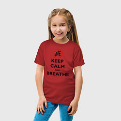 Футболка хлопковая детская KEEP CALM and BREATHE, цвет: красный — фото 2