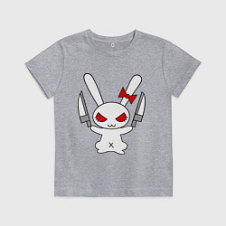 Футболка хлопковая детская Зайка с ножами, цвет: меланж