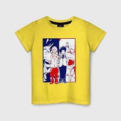 Футболка хлопковая детская Мидория и Бакуго фанфик, цвет: желтый