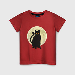 Футболка хлопковая детская Moon Cat, цвет: красный