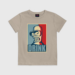 Футболка хлопковая детская Bender, цвет: миндальный