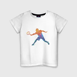 Футболка хлопковая детская Tennis player - man, цвет: белый